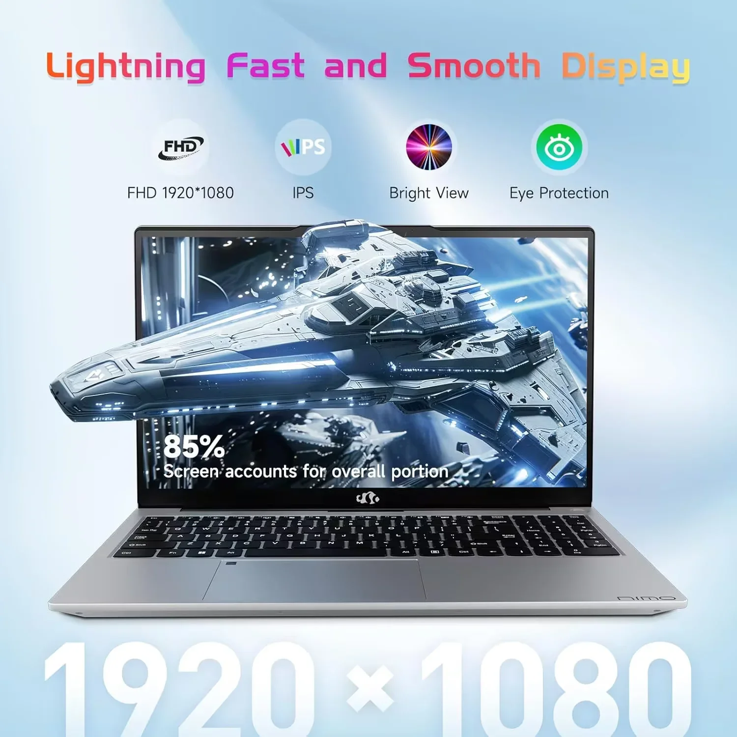 15.6"FHD-Business-Laptop Windows 11 AMD R5 3500U Processor Backlit Keyboard Fast Charging Fingerprint 16GB RAM 1TB SSD Stylish Practical Laptop for Work Study Life 1 Years Warranty Silvery - Image 2