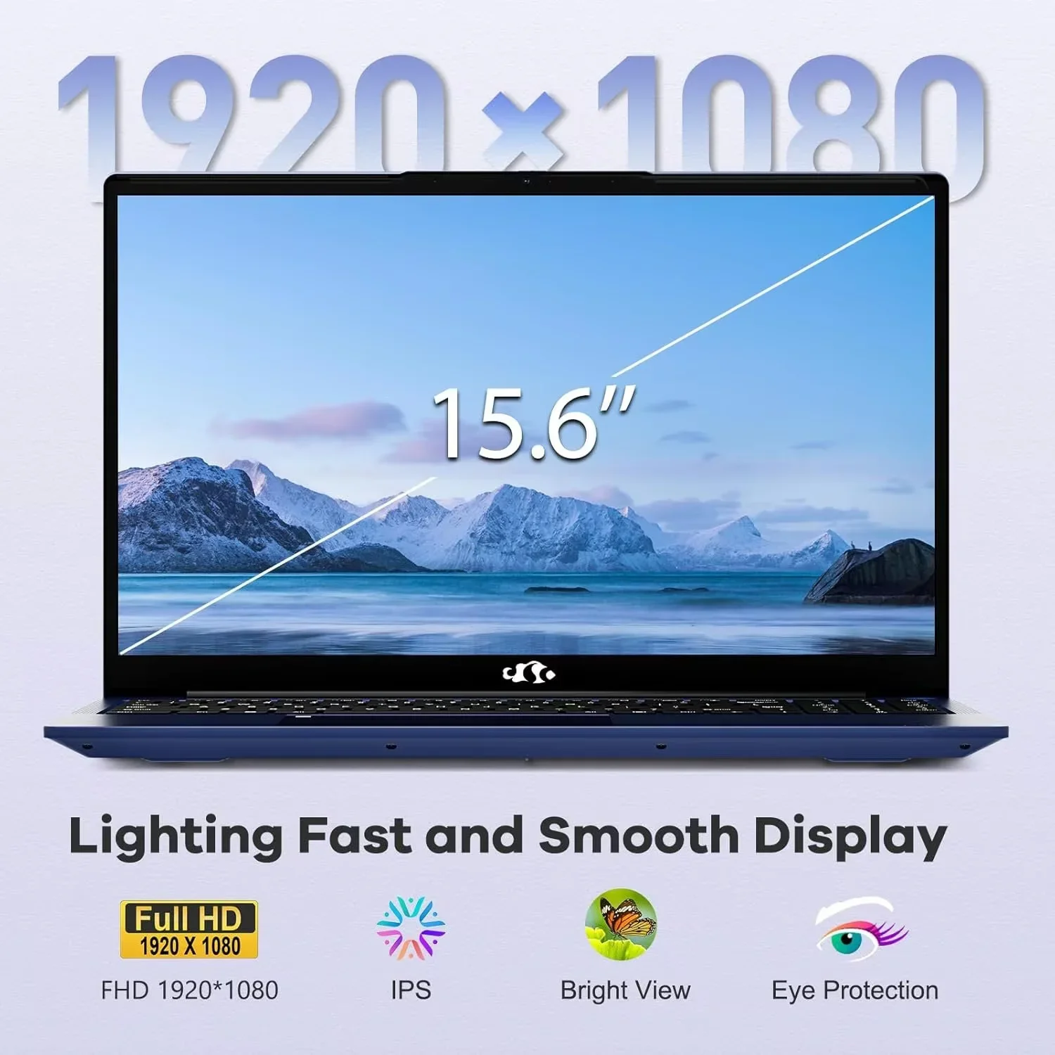 15.6'' FHD IPS Business Laptop Computer, AMD Ryzen 5 6600H(Beat R7 5700U, 6 Cores Up to 4.5GHz), 16GB DDR5 RAM 1TB SSD, Type-C 100W PD Fast Charger, Fingerprint Backlit Keyboard Wi-Fi 6 Blue - Image 2
