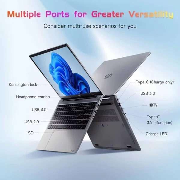 2025 Newest 17.3 inch Business Laptop 16GB RAM 1TB SSD Intel 6 Cores i3-1215U(Up to 4.40 GHz)IPS FHD Business-Laptop Backlit Keyboard,WiFi 6 BT5.2, 65W Type-C,Fingerprint Windows 11 computer - Image 2