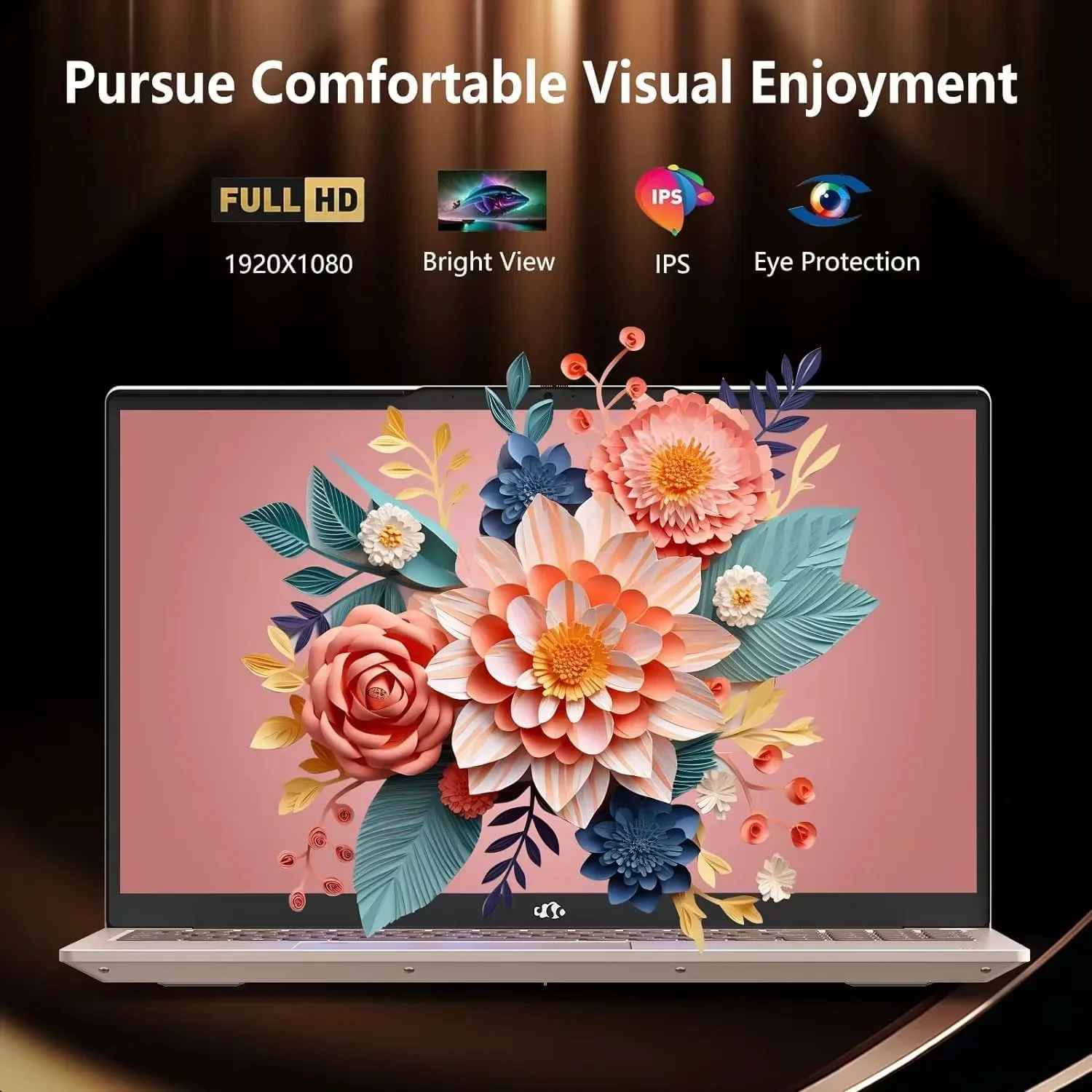 15.6 High-Performance Laptop, 3.4 GHz Intel N100 Processor, 8GB RAM, 512GB SSD, Windows 11, Lightweight student Notebook PC Computer for Work, Backlit Keyboard, Fingerprint, WiFi 6 (RoseGold) - Image 2