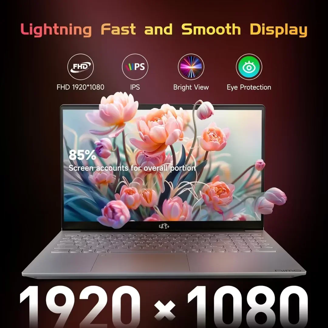 15.6'' FHD High-Performance RoseGold Laptop Computer, Intel N100 Processor (Up to 3.4GHz), Windows 11, 16GB RAM, 1TB SSD, Type-C 65W PD Fast Charger, Backlit Keyboard, Fingerprint, 2-Year Warranty - Image 3