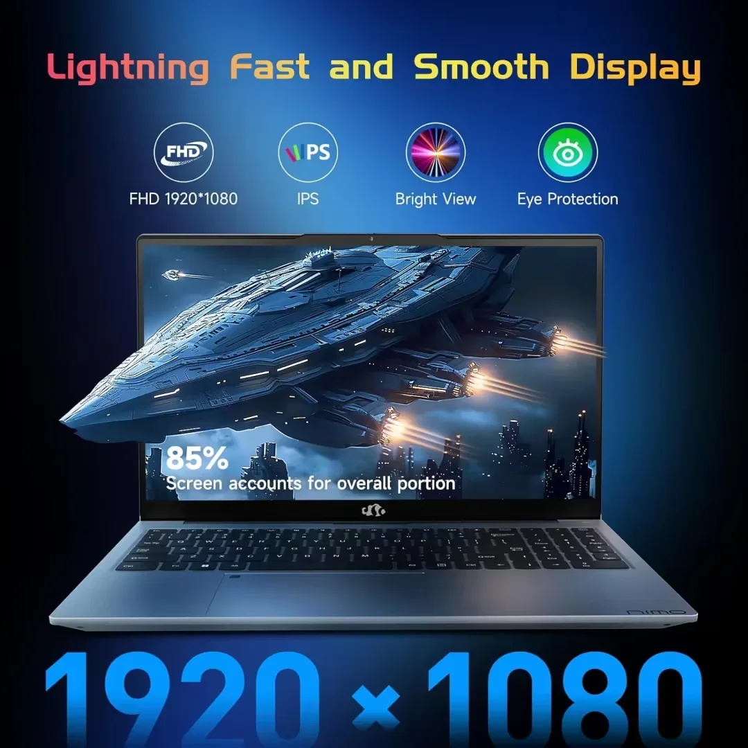 15.6 FHD High-Performance Laptop Computer, Intel N100 Processor (Up to 3.4GHz), 16GB RAM, 1TB SSD, Backlit Keyboard, Fingerprint, WiFi 6, Win 11(Silver) - Image 3