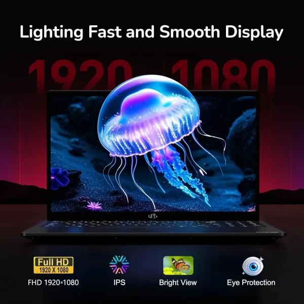 15.6" IPS FHD 2025 Gaming Laptop 8 Cores AMD Ryzen 7 6800H(Beat Intel i7-12700H, Up to 4.7GHz) 32GB DDR5 RAM 1TB SSD AMD Radeon 680M GPU-Computer 100W Type-C Backlit Keyboard Fingerprint Black - Image 3