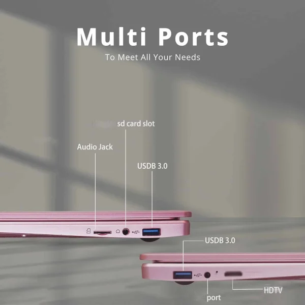 15.6" HD Student Laptop Computer Office 2024 Windows 11 Pro 16G DDR4 RAM 1TB SSD Large FHD IPS Screen Business Laptop Computer Intel Celeron N5095 Backlit KB pink - Image 3