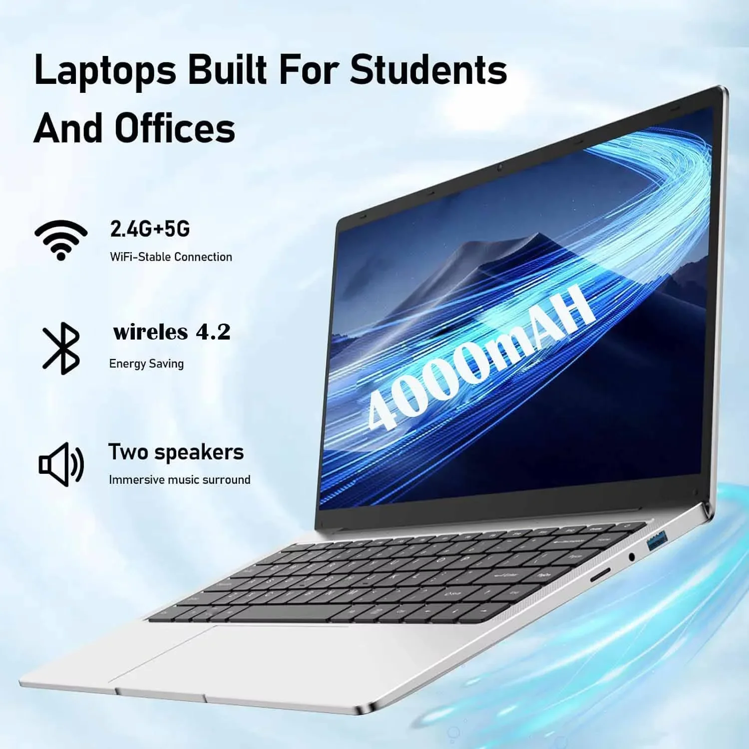14" Windows 11 Pro Laptop Lightweight Laptop ComputerOffice 2024 Students Laptop 6GB RAM 512GB SSD Intel Celeron N4000 2.6Ghz Business Laptop - Image 3