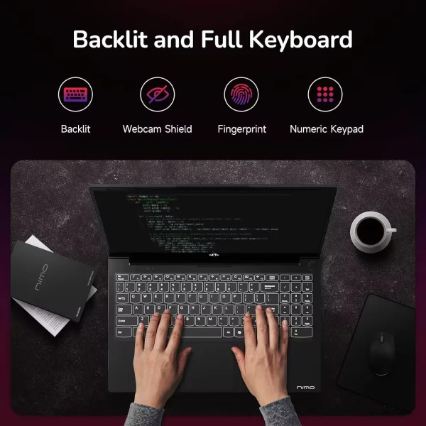15.6" IPS FHD 2025 Gaming Laptop 8 Cores AMD Ryzen 7 6800H(Beat Intel i7-12700H, Up to 4.7GHz) 32GB DDR5 RAM 1TB SSD AMD Radeon 680M GPU-Computer 100W Type-C Backlit Keyboard Fingerprint Black - Image 4