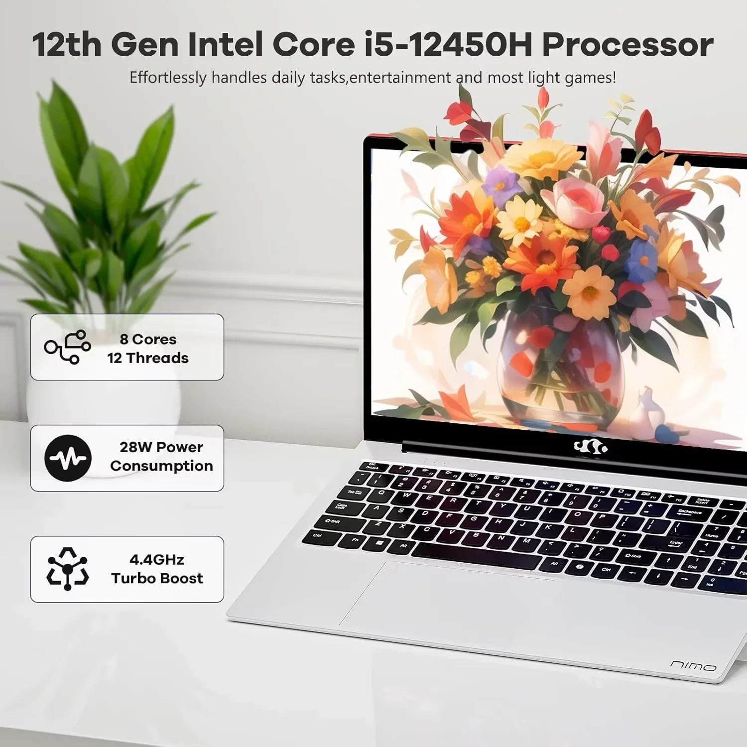15.6" IPS FHD Business-Laptop, 8 Cores Intel i5-12450H (Beat i7-11800H, Up to 4.4GHz) 16GB RAM 1TB SSD Backlit Keyboard Computer, 100W Type C Fingerprint WiFi 6 Win 11 Red - Image 4