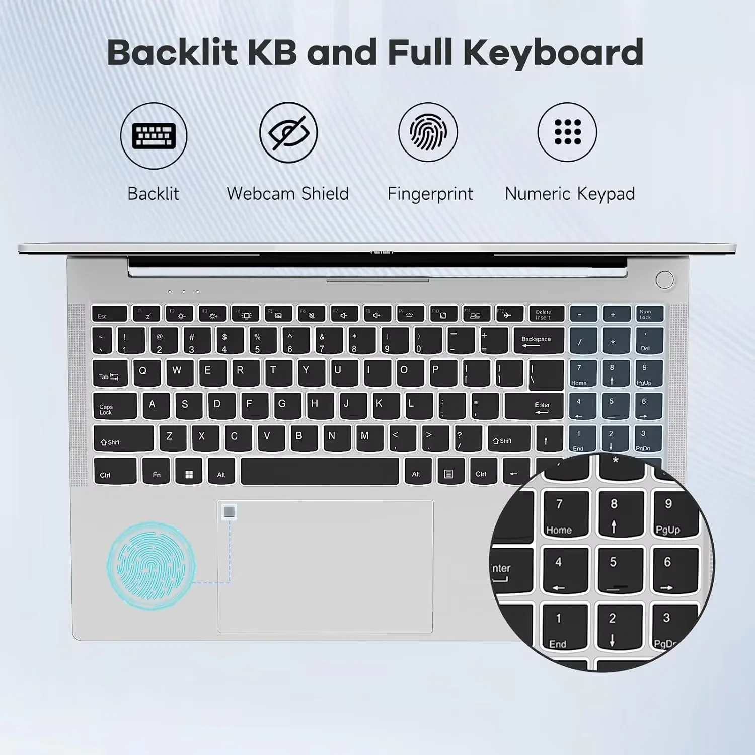 15.6'' FHD IPS Business Laptop Computer, AMD Ryzen 5 6600H(Beat R7 5700U, 6 Cores Up to 4.5GHz), 16GB DDR5 RAM 1TB SSD, Type-C 100W PD Fast Charger, Fingerprint Backlit Keyboard Wi-Fi 6 Silver - Image 4