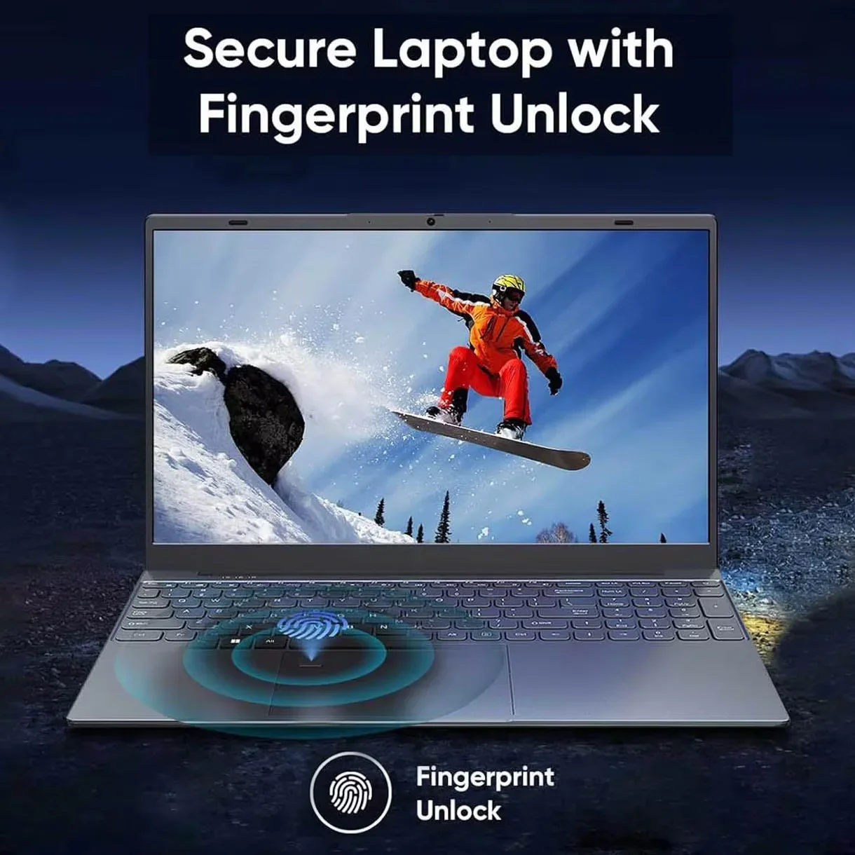 16" Windows 11 Pro Laptop Office 2024 8GB RAM 256GB SSD with 4 Core Intel Alder Lake N95 Backlit Keyboard 1920x1200 FHD IPS Screen, FingerPrint for Work School & Entertainment - Image 4