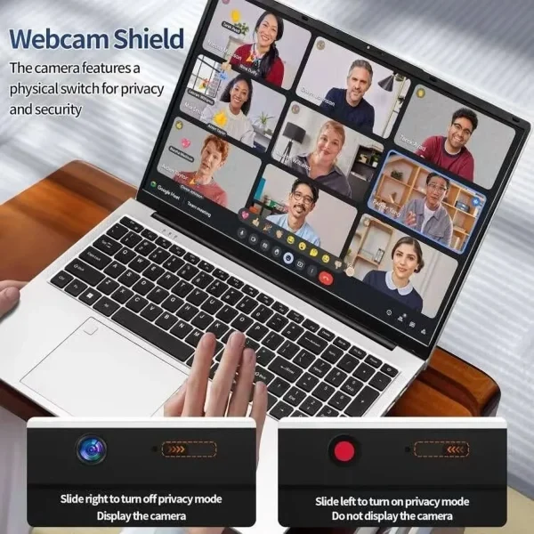 17.3" Laptop Office 2024 Win 11 pro IPS Display Ultra-Thin Laptop Celeron N5095 8GB DDR4 RAM 256GB SSD Fingerprint Backlit Keyboard Webcam Perfect for Travel Study and Work Silver - Image 4
