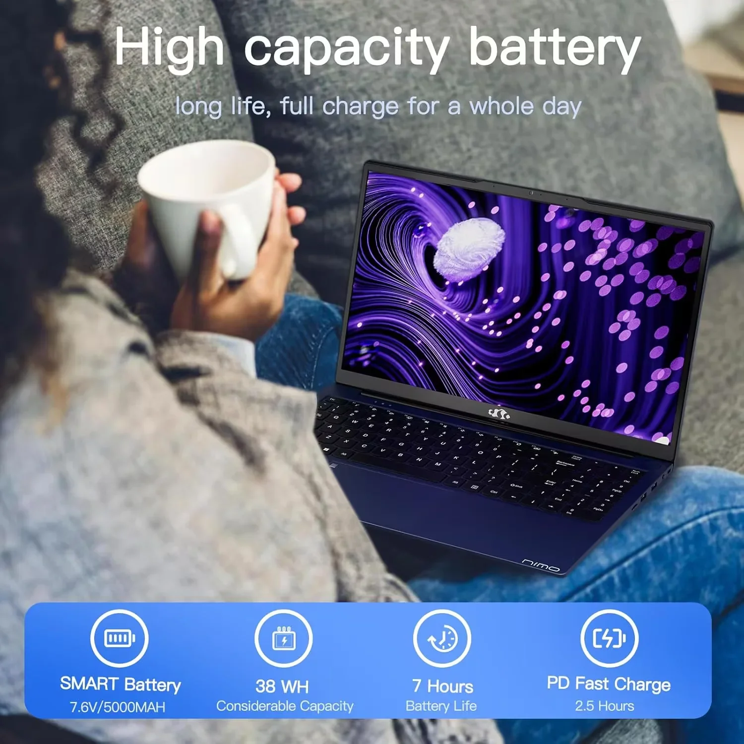 15.6"FHD-Business-Laptop Windows 11 AMD R5 3500U Processor Backlit Keyboard Fast Charging Fingerprint 16GB RAM 1TB SSD Stylish Practical Laptop for Work Study Life 1 Years Warranty Rose Gold - Image 5