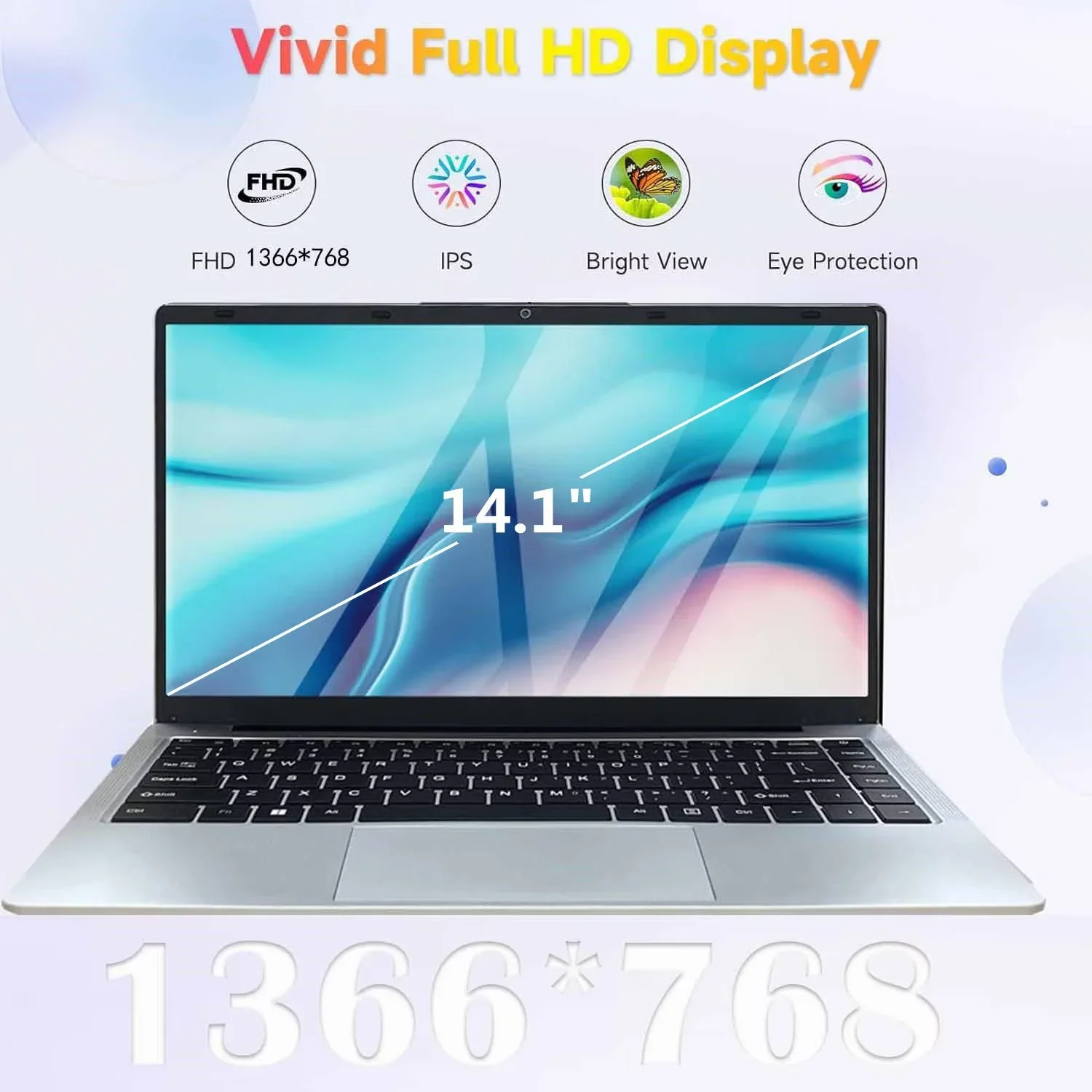 14.1" Business Laptop Computer Windows 11 Pro Office 2024 Laptops 6GB RAM 512GB SSD 2.6Ghz Privacy camera Intel Celeron N4000 Processor WiFi 5 BT4.2 Suitable for work Student Laptop - Image 5