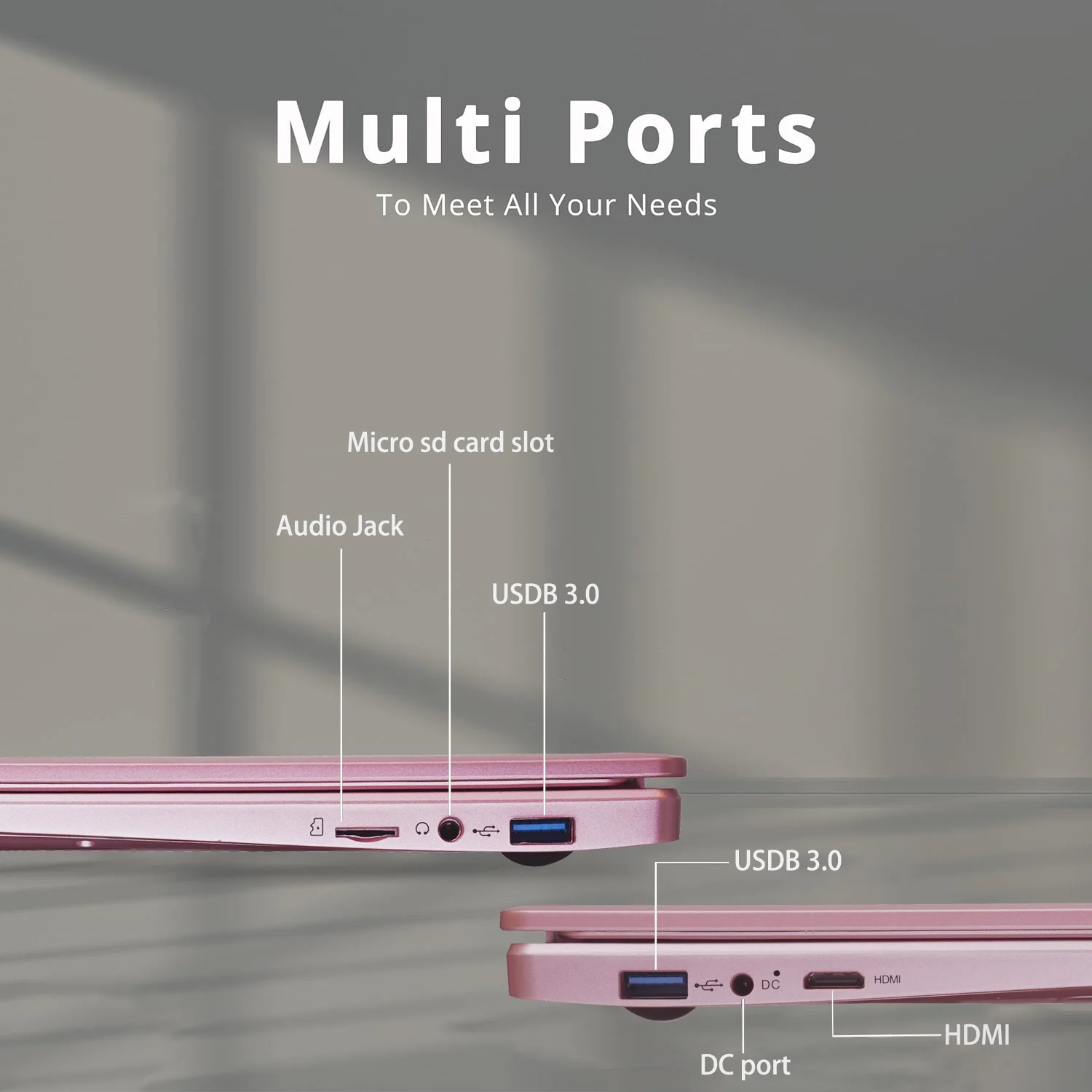 15.6 Pink Laptop, Windows 11 Pro, Office 2024 Intel Celeron ADL-N5095, 16GB RAM, 512GB SSD, Ultra-Thin and Lightweight student Notebook PC Computer for Work, Backlit Keyboard, WiFi 5, BT 5.0 - Image 3