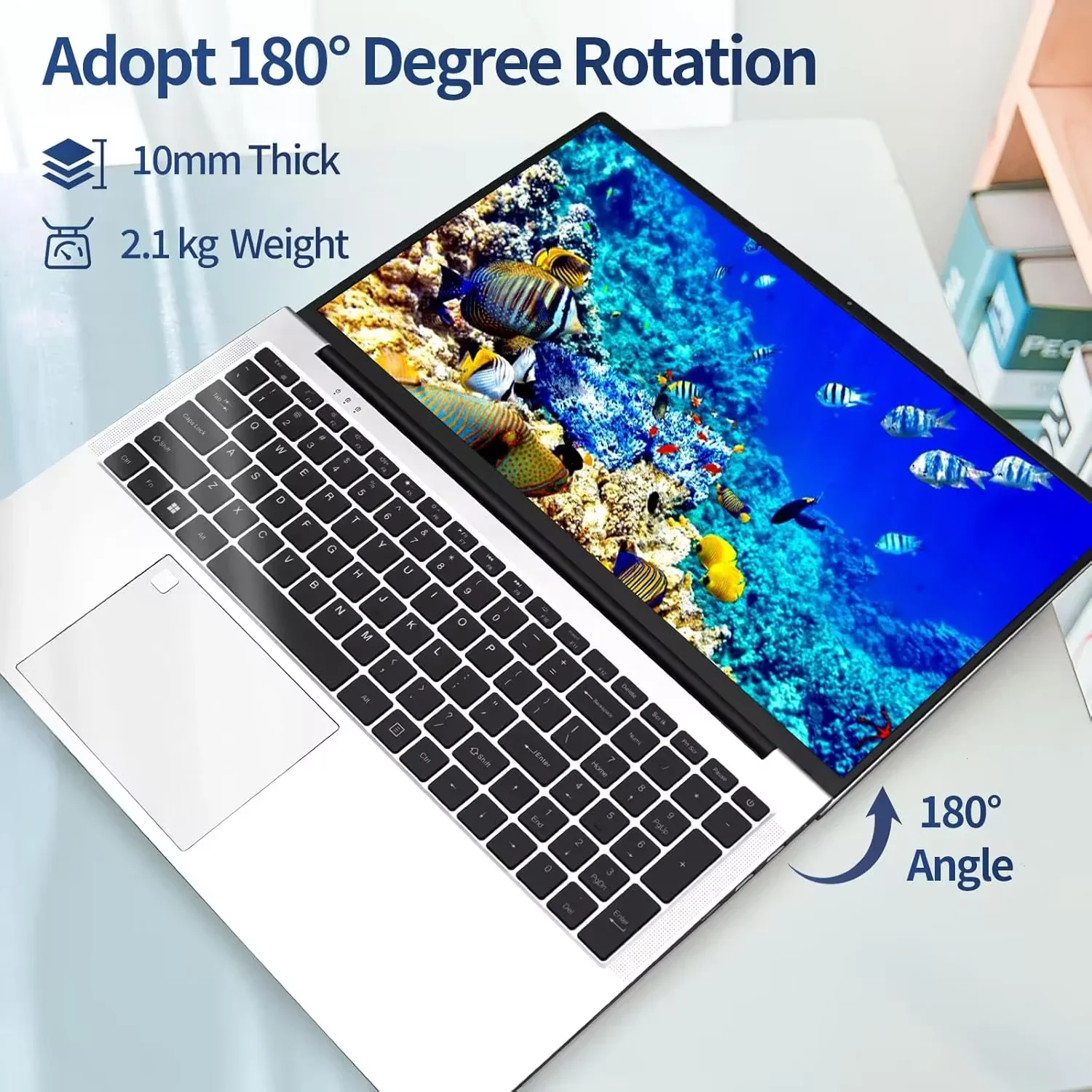 17.3" Business Laptop Windows 11 Pro Office 2024 Conference camera Type-C interface Backlit Keyboard Intel N5095 16GB RAM 1TB SSD Support Fingerprint BT 5.0 - Image 5