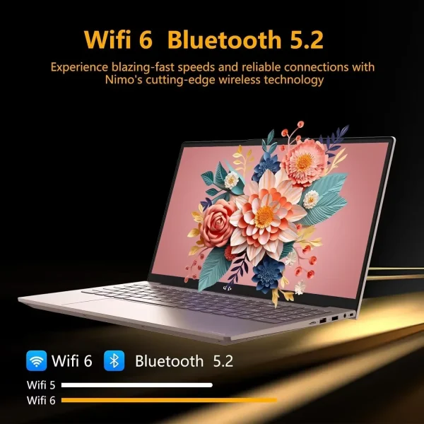 15.6 High-Performance Laptop, 3.4 GHz Intel N100 Processor, 8GB RAM, 512GB SSD, Windows 11, Lightweight student Notebook PC Computer for Work, Backlit Keyboard, Fingerprint, WiFi 6 (RoseGold) - Image 6