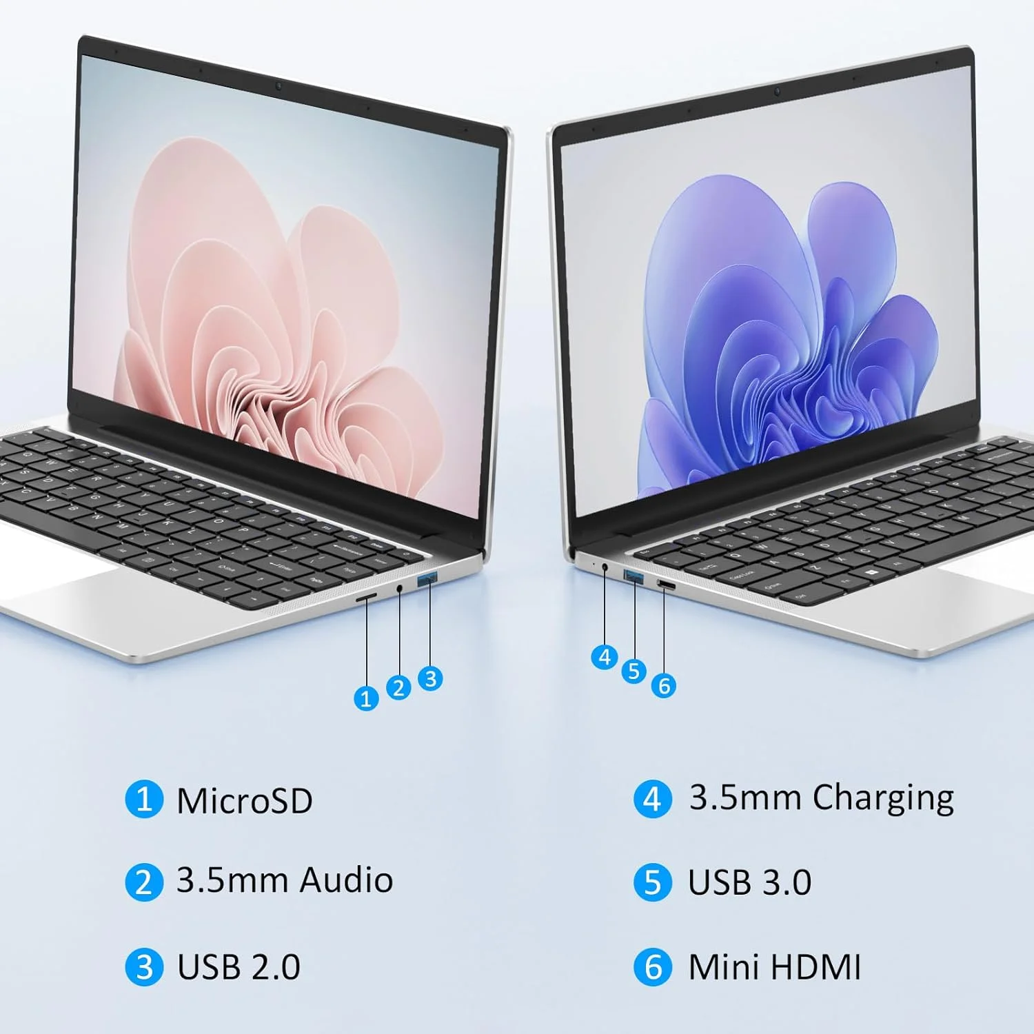 14.1 Laptop Computer , 2.5 GHz Intel Celeron N4000 Processor, 6GB RAM, 512GB M.2 SATA SSD, Windows 11, Ultra-Thin and Lightweight Notebook PC Computer for Work, Study, and Entertainment, WiFi5 - Image 7