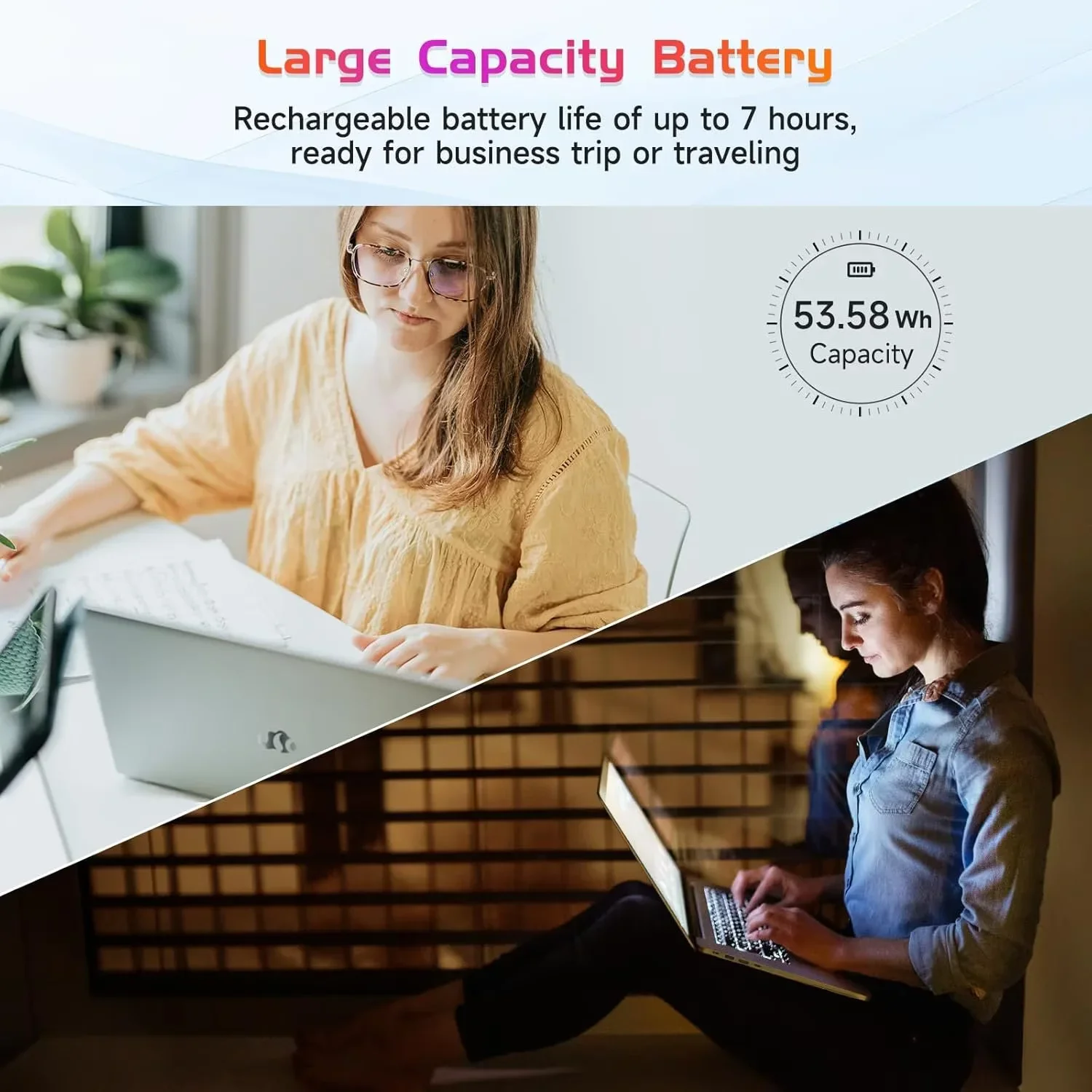 17.3" IPS FHD Laptop, Intel 6 Cores i3-1215U 8GB RAM 256GB SSD (Beat Ryzen 5 7520U, Up to 4.4GHz) Computer with 65W GaN Type C Backlit Keyboard Fingerprint, for Home Student and Business Silver - Image 7