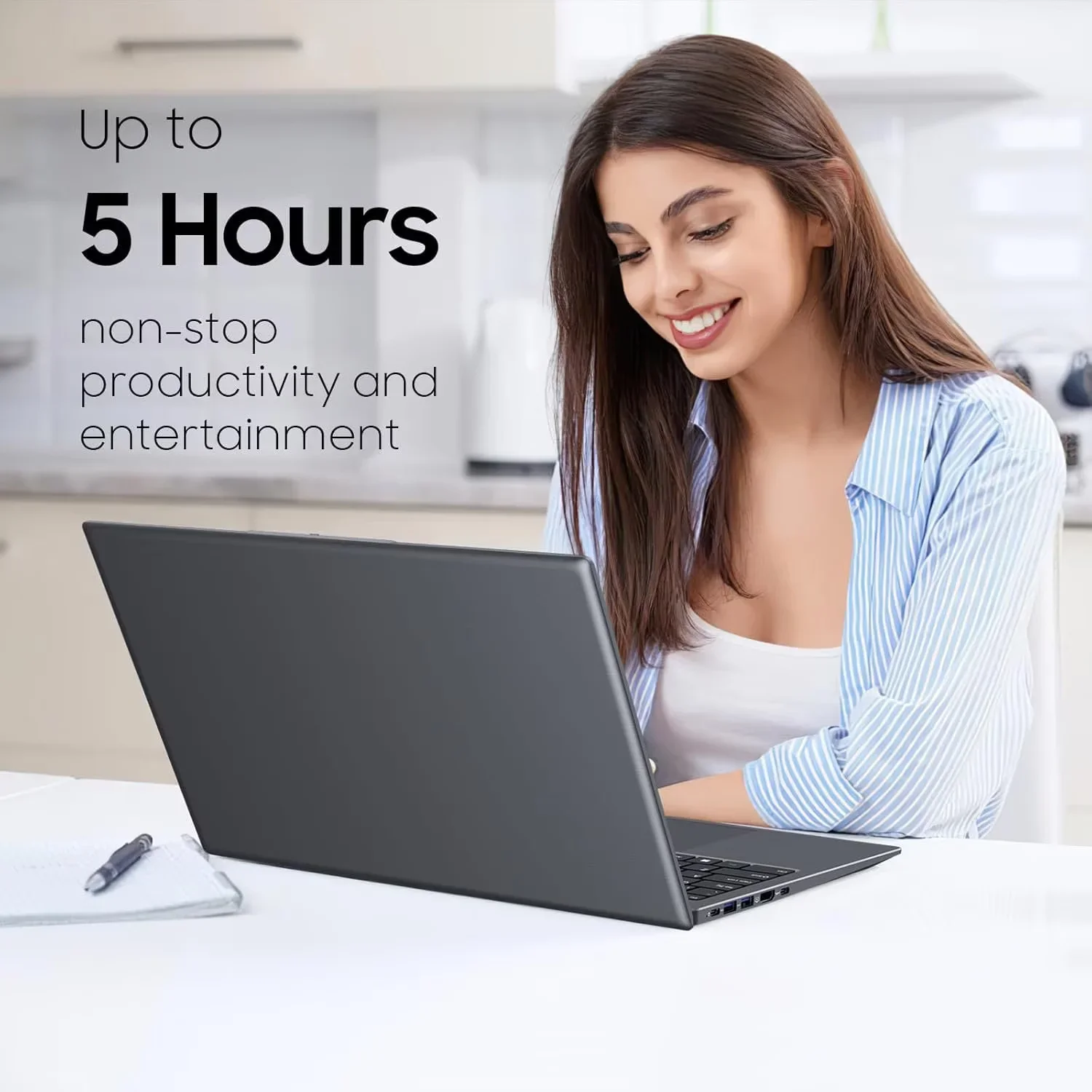 16" Windows 11 Pro Laptop Office 2024 8GB RAM 256GB SSD with 4 Core Intel Alder Lake N95 Backlit Keyboard 1920x1200 FHD IPS Screen, FingerPrint for Work School & Entertainment - Image 8