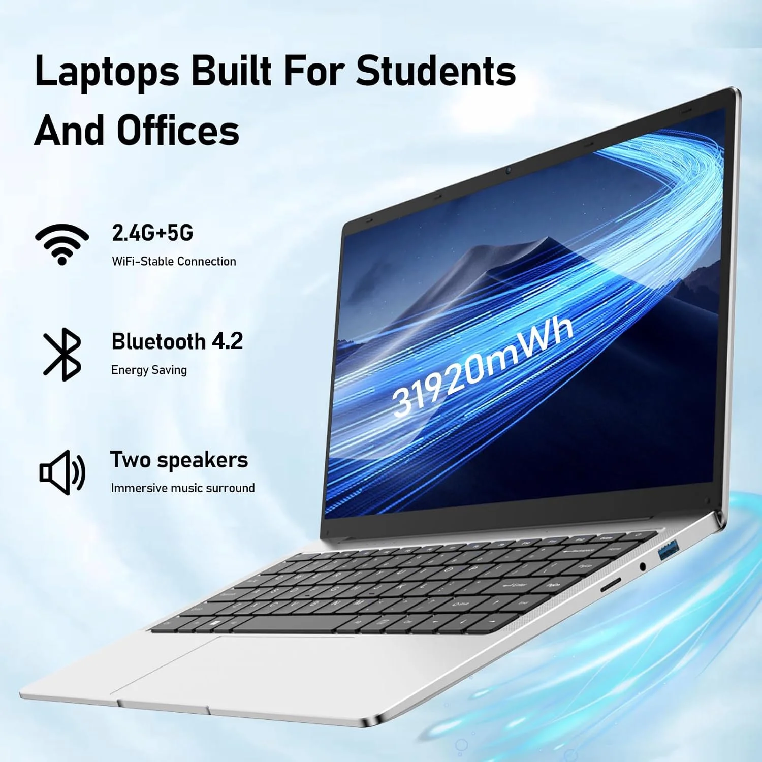14.1 Laptop Computer , 2.5 GHz Intel Celeron N4000 Processor, 6GB RAM, 512GB M.2 SATA SSD, Windows 11, Ultra-Thin and Lightweight Notebook PC Computer for Work, Study, and Entertainment, WiFi5 - Image 8