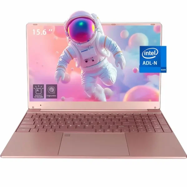 15.6" Business Laptop Office 2024 Windows 11 Pro 16GB RAM 512GB SSD Intel Celeron N5095 Backlit Keyboard Work Laptop Back to School Essentials for Students Rose Gold - Image 7