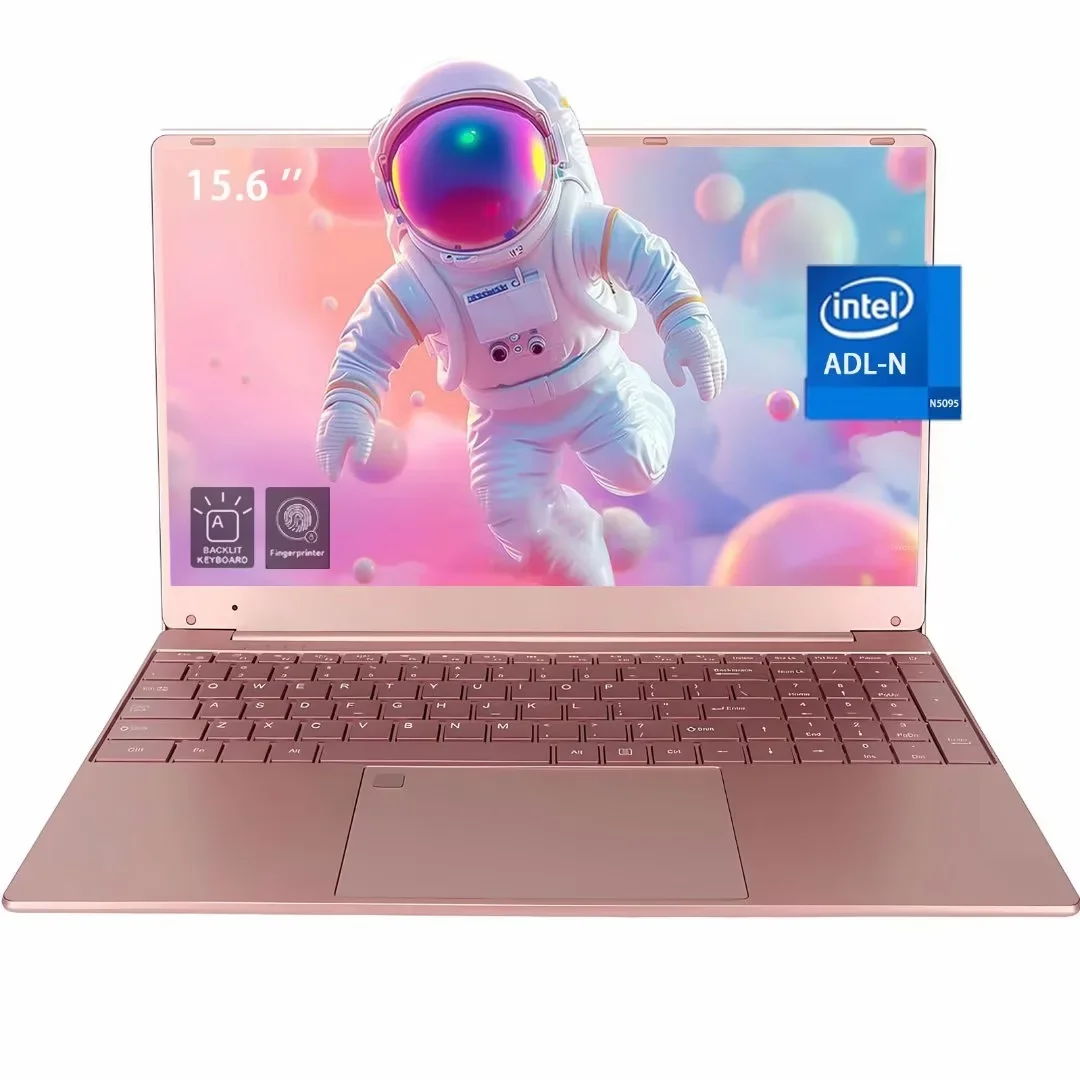15.6" Business Laptop Office 2024 Windows 11 Pro 16GB RAM 512GB SSD Intel Celeron N5095 Backlit Keyboard Work Laptop Back to School Essentials for Students Rose Gold - Image 7