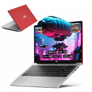 15.6 Business-gaming-Laptop 6-Cores AMD Ryzen 5 6600H 660M 6nm GPU 32GB DDR5 1TB SSD(Beat i5-12450H up to 4.5GHz)100W Type-C FHD IPS Laptop-Computer with Fingerprint Backlit Keyboard WiFi5 Win11