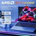 15.6 Business-gaming-Laptop 6-Cores AMD Ryzen 5 6600H 660M 6nm GPU 32GB DDR5 1TB SSD(Beat i5-12450H up to 4.5GHz)100W Type-C FHD IPS Laptop-Computer with Fingerprint Backlit Keyboard WiFi5 Win11 - Image 2