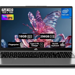 15.6" Student-Laptop, 13th Gen Intel N150,16GB RAM 256GB SSD(Beat to i3-1115G4, Up to 3.6GHz), Backlit Keyboard Fingerprint FHD Computer Wi-Fi 6 BT5.2 65W Type-C