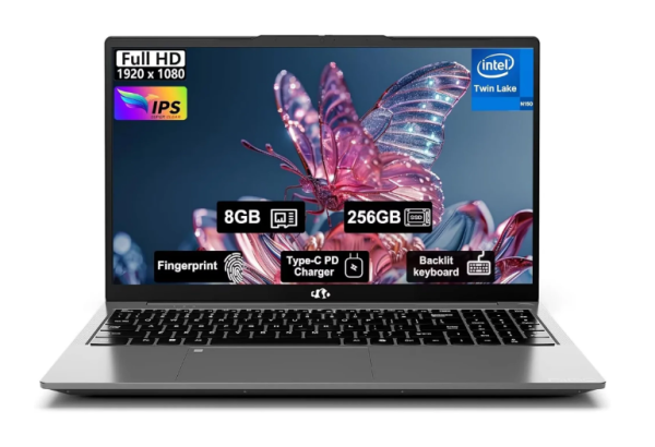 15.6" Student-Laptop, 13th Gen Intel N150,8GB RAM 256GB SSD(Beat to i3-1115G4, Up to 3.6GHz), Backlit Keyboard Fingerprint FHD Computer Wi-Fi 6 BT5.2 65W Type-C
