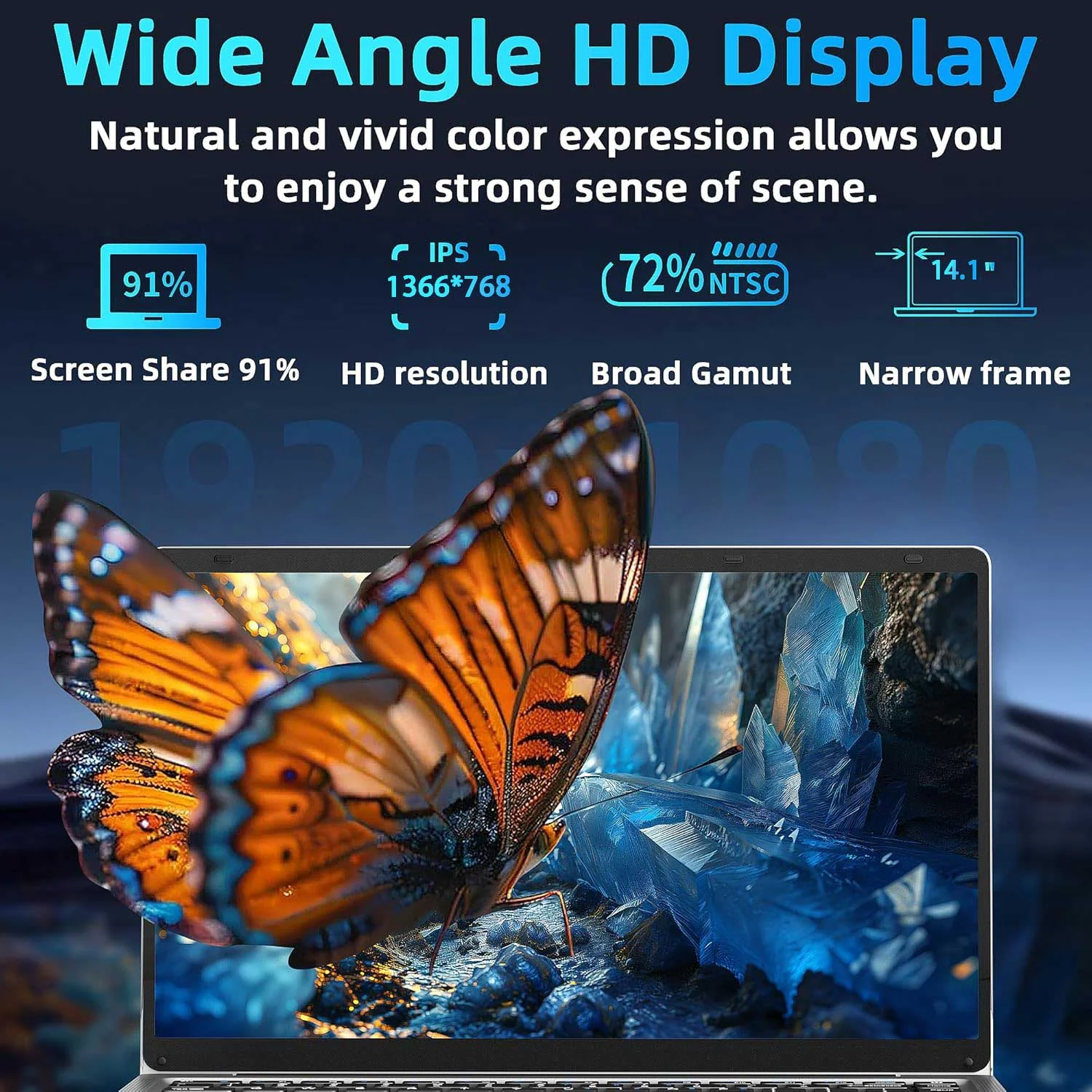 14.1" Windows 11 Pro Laptop Office 2024 6GB RAM 192GB Storage IPS FHD Display 2-2.5 GHz Intel Celeron N3060 CPU Business Computer for Work - Image 4