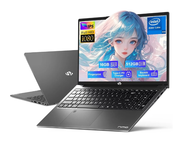 17.3" IPS FHD-Student-Laptop- 16GB RAM 512GB SSD, Intel Pentium 4 Cores N100(Beat i3-1115G4, Up to 3.4GHz) Computer with 65W Type-C 2 Years Warranty Fingerprint Backlit Keyboard Wi-Fi 6 BT5.2