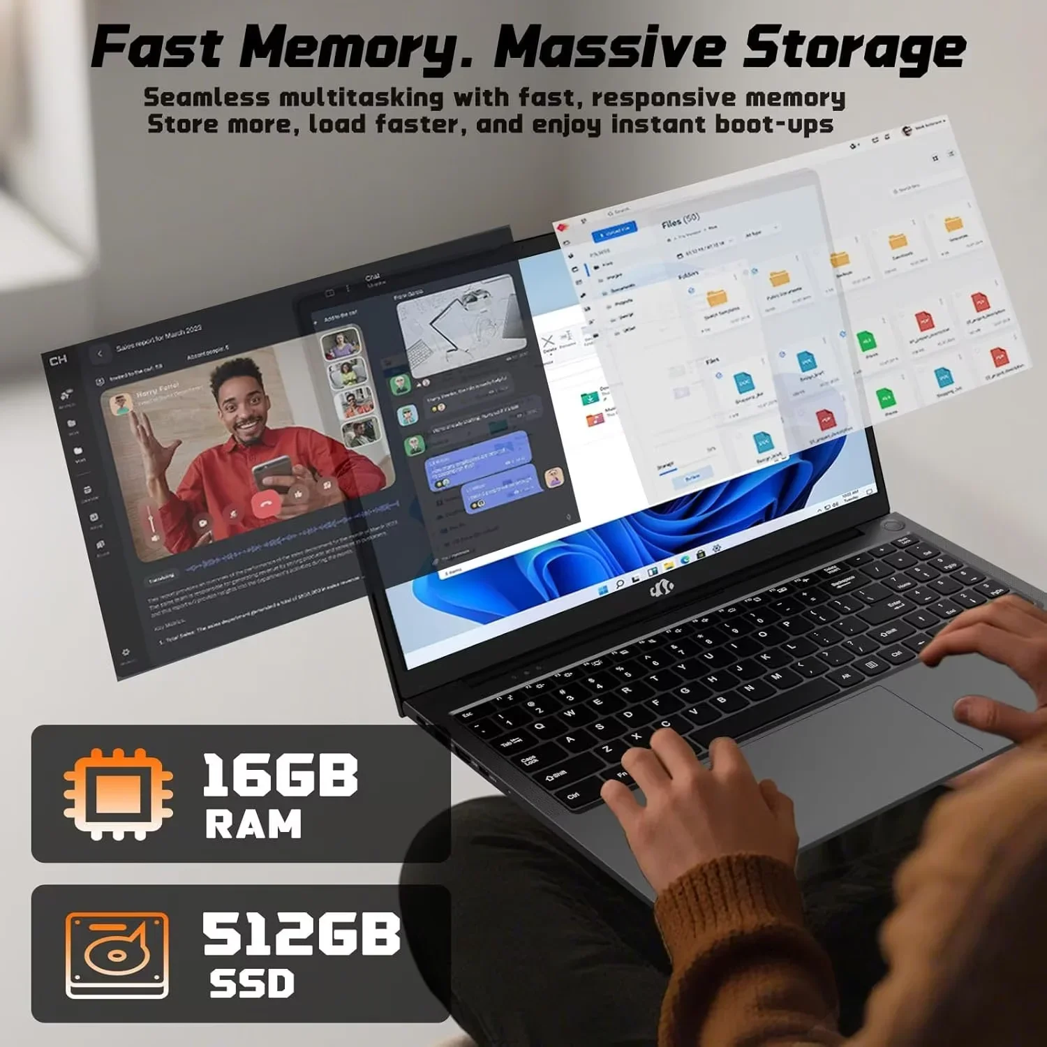 17.3" IPS FHD-Student-Laptop- 16GB RAM 512GB SSD, Intel Pentium 4 Cores N100(Beat i3-1115G4, Up to 3.4GHz) Computer with 65W Type-C 2 Years Warranty Fingerprint Backlit Keyboard Wi-Fi 6 BT5.2 - Image 4