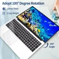 17.3" Ultra-thin Laptop Business Laptop Computer Office 2024 Windows 11 Pro Conference camera 8GB RAM 256GB SSD Intel N5095 Backlit Keyboard Type-C Fingerprint BT 5.0 - Image 4