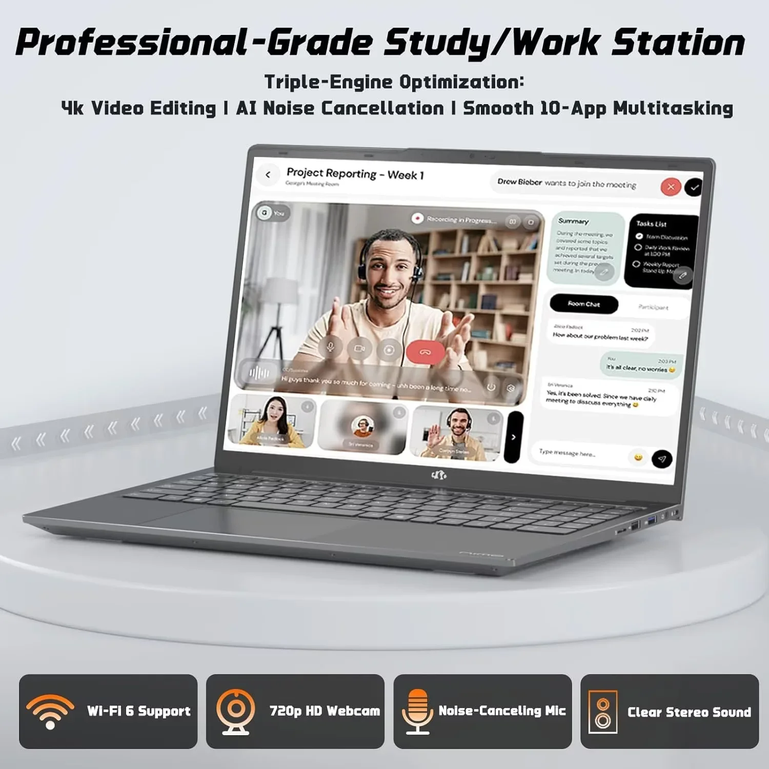 17.3" IPS FHD-Student-Laptop- 8GB RAM 256GB SSD, Intel Pentium 4 Cores N100(Beat i3-1115G4, Up to 3.4GHz) Computer with 65W Type-C 2 Years Warranty Fingerprint Backlit Keyboard Wi-Fi 6 BT5.2 - Image 6