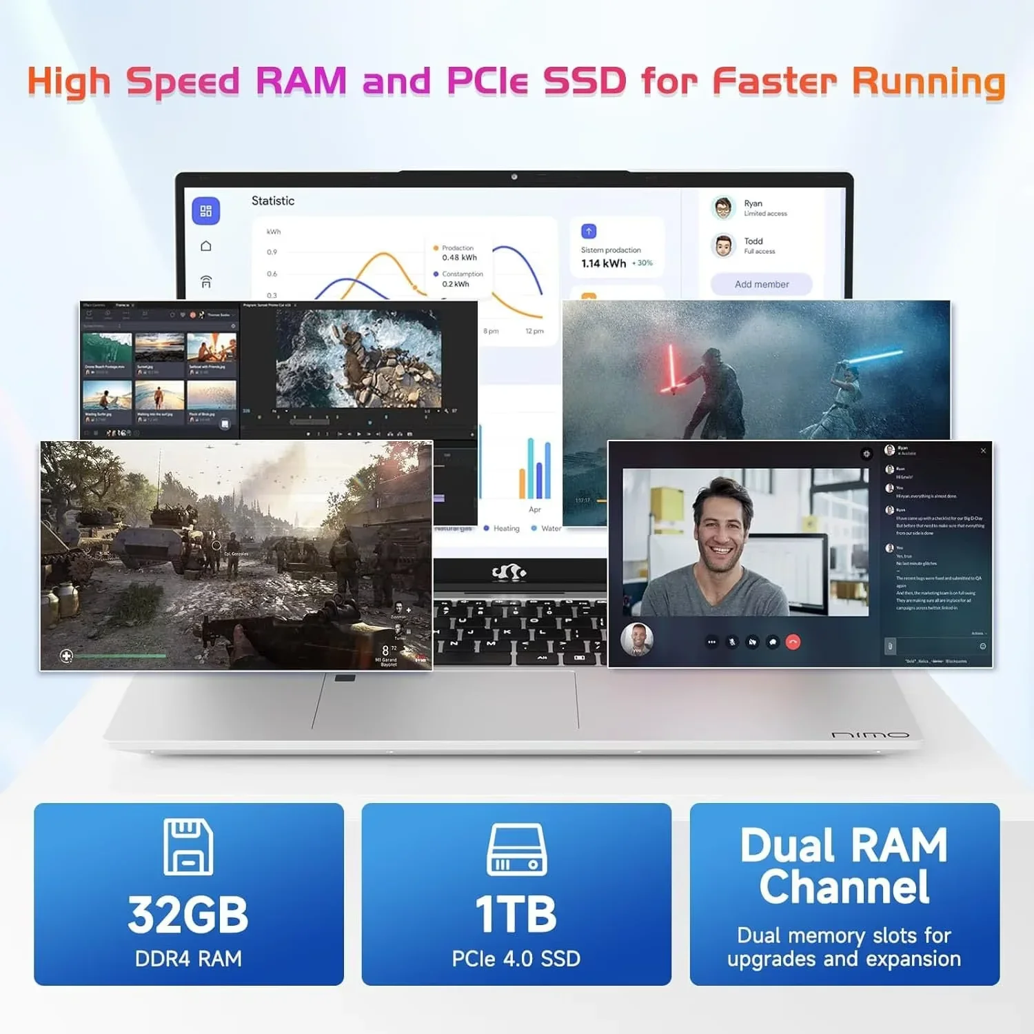 17.3" IPS FHD-Business-Laptop Intel 6 Core i3-1215U 32GB RAM 1TB SSD (Beat i5-1135G7 Up to 4.4GHz) Computer with 65W Type C Fingerprint Backlit Keyboard Wi-Fi 6 Numpad Win 11 - Image 3