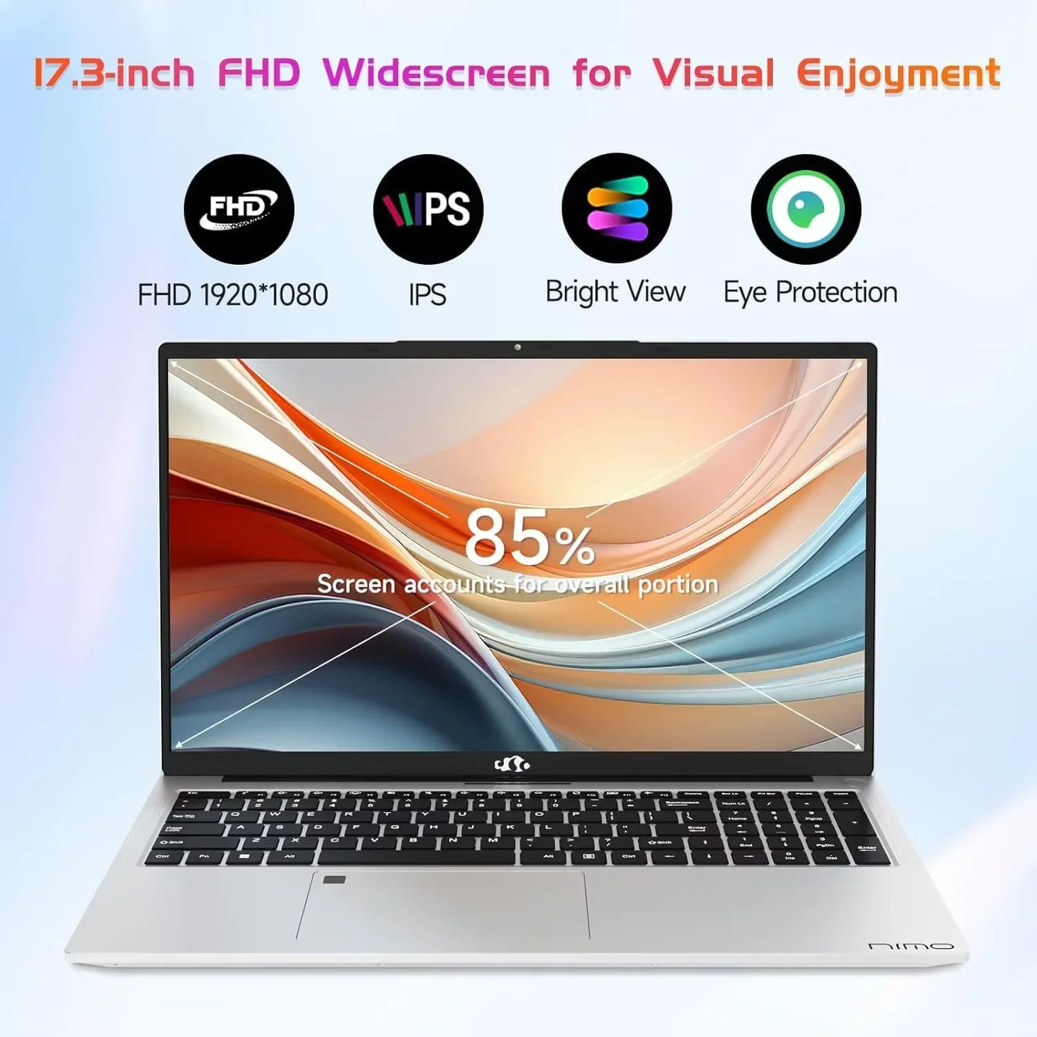 17.3" IPS FHD-Business-Laptop Intel 6 Core i3-1215U 32GB RAM 1TB SSD (Beat i5-1135G7 Up to 4.4GHz) Computer with 65W Type C Fingerprint Backlit Keyboard Wi-Fi 6 Numpad Win 11 - Image 4