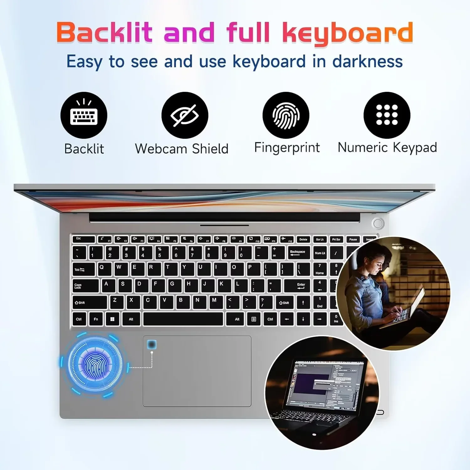 17.3" IPS FHD-Business-Laptop Intel 6 Core i3-1215U 32GB RAM 1TB SSD (Beat i5-1135G7 Up to 4.4GHz) Computer with 65W Type C Fingerprint Backlit Keyboard Wi-Fi 6 Numpad Win 11 - Image 5