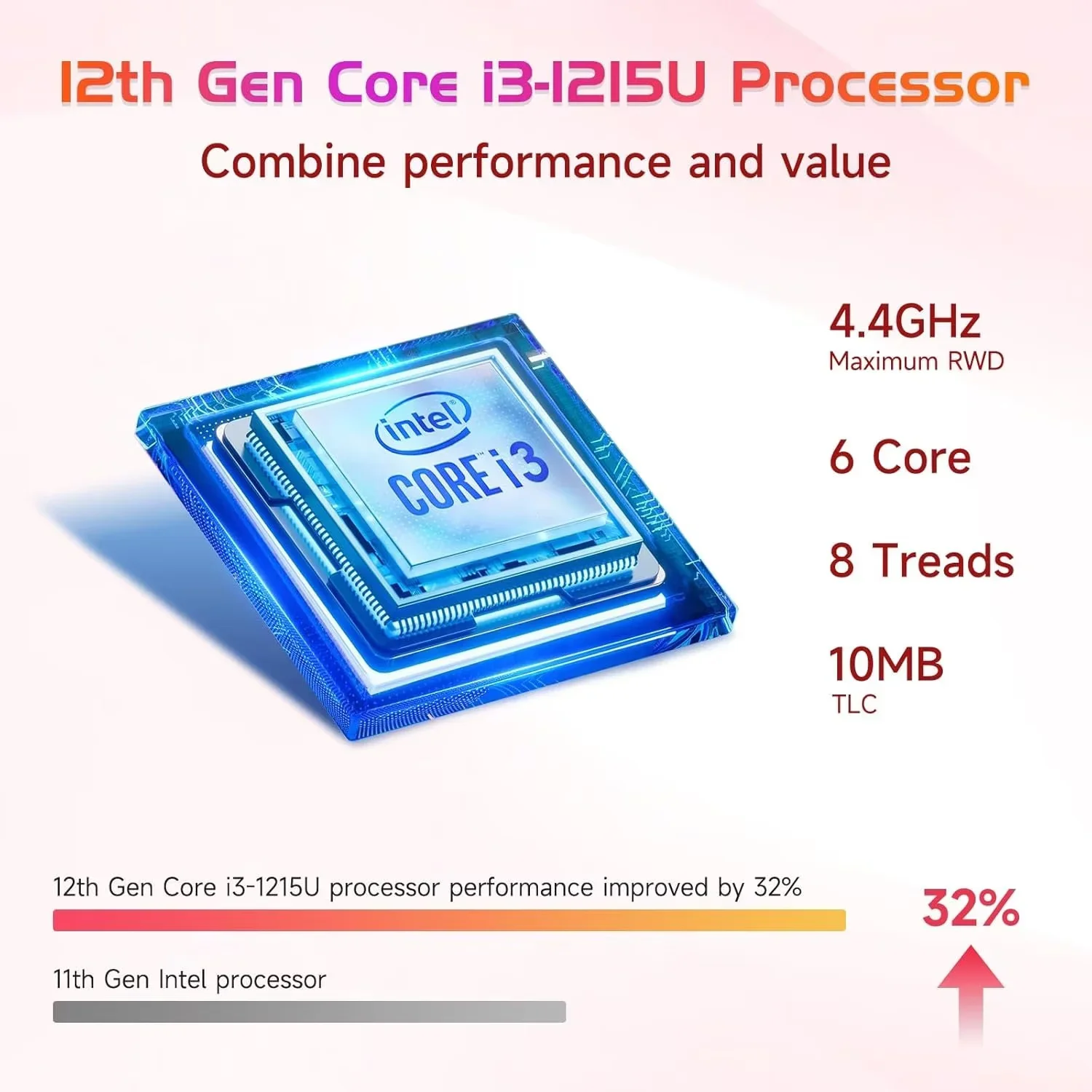 17.3" IPS FHD-Business-Laptop Intel 6 Core i3-1215U 32GB RAM 1TB SSD (Beat i5-1135G7 Up to 4.4GHz) Computer with 65W Type C Fingerprint Backlit Keyboard Wi-Fi 6 Numpad Win 11 - Image 2