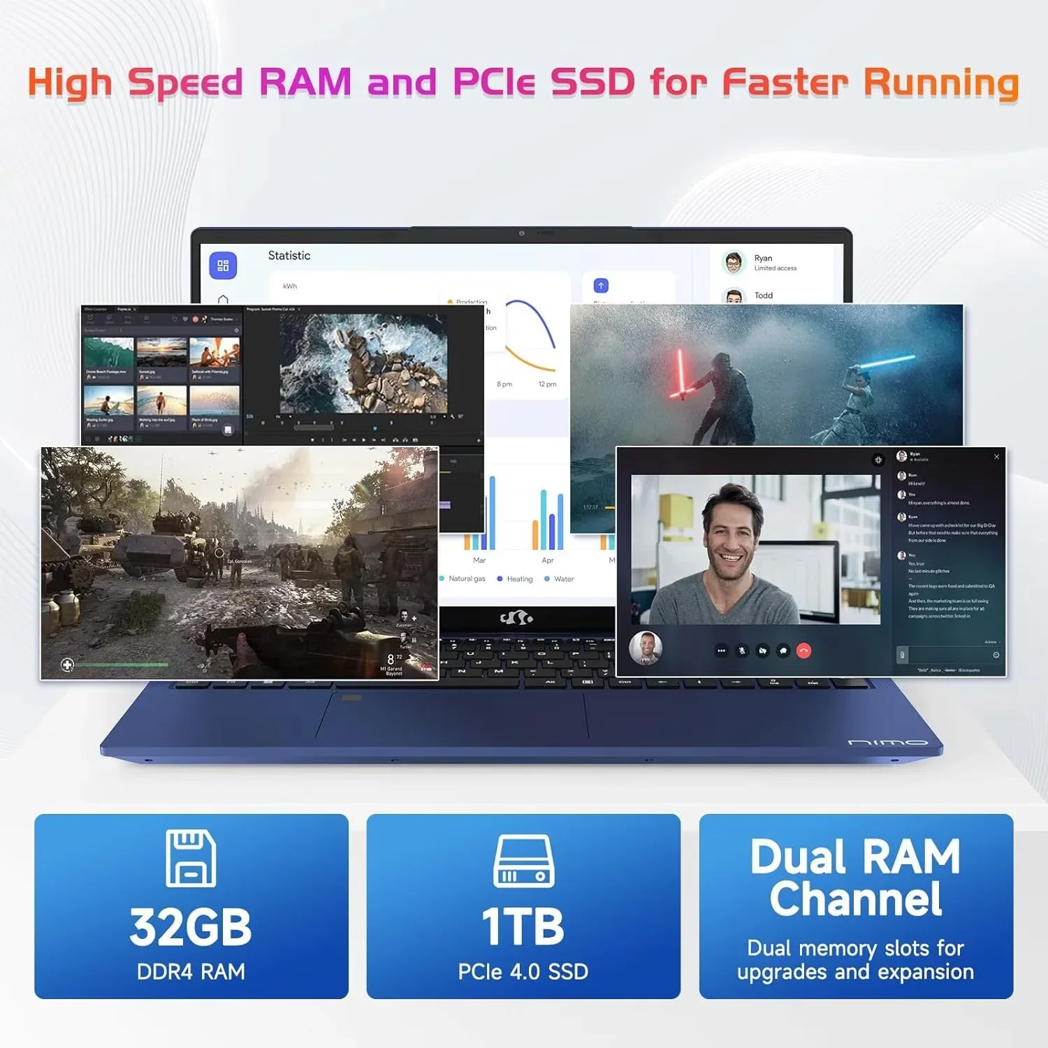 17.3" IPS FHD-Business-Laptop Intel 6 Core i3-1215U 32GB RAM 1TB SSD (Beat i5-1135G7 Up to 4.4GHz) Computer with 65W Type C Fingerprint Backlit Keyboard Wi-Fi 6 Numpad Win 11 - Image 2