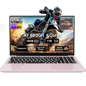 15.6" IPS FHD Gaming Laptop 8 Cores AMD Ryzen 7 6800H(Beat Intel i7-12700H, Up to 4.7GHz) 16GB DDR5 RAM 1TB SSD AMD Radeon 680M GPU-Business RoseGold Laptop 100W Type-C Backlit Keyboard Fingerprint