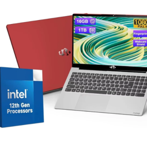 15.6'' FHD IPS Laptop, 16GB RAM 1TB SSD, Intel Pentium Quad-Core N100 Processor, Type-C 65W PD Fast Charger, Win 11 Fingerprint Backlit Keyboard Wi-Fi 6 Student notebooks Red