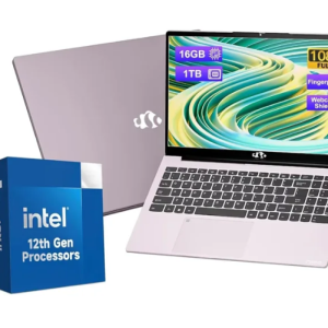 15.6'' FHD IPS Laptop, 16GB RAM 1TB SSD, Intel Pentium Quad-Core N100 Processor, Type-C 65W PD Fast Charger, Win 11 Fingerprint Backlit Keyboard Wi-Fi 6 Student notebooks RoseGold