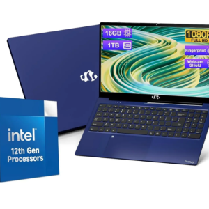 15.6'' FHD IPS Laptop, 16GB RAM 1TB SSD, Intel Pentium Quad-Core N100 Processor, Type-C 65W PD Fast Charger, Win 11 Fingerprint Backlit Keyboard Wi-Fi 6 Student notebooks Blue