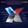 2025 Newest Laptop, 15.6-Inch FHD Display Laptop with Intel Quad Core-12th N100(Up to 3.4GHz), 16GB RAM 1TB ROM Business Laptop Computer, Fingerprint, Type C, Windows 11 Home(red) - Image 3
