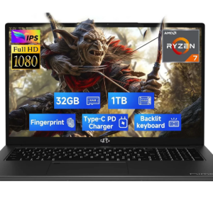 17.3" IPS FHD-Gaming-Laptop, 8 Cores AMD Ryzen 7 6800H 32GB DDR5 RAM 1TB SSD (Beat i7-12700H Up to 4.7GHz) AMD Radeon 680M GPU-Computer with 100W Type-C Backlit Keyboard Fingerprint