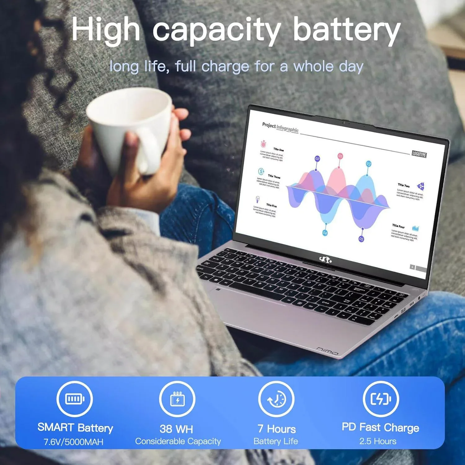 17.3 FHD-Laptop Windows 11 Intel 6-Cores i3-1215U 32GB RAM 2TB SSD (Up to 4.4GHz) 65W Type-C Fingerprint Backlit Keyboard IPS Business Computer Wi-Fi 6 - Image 4