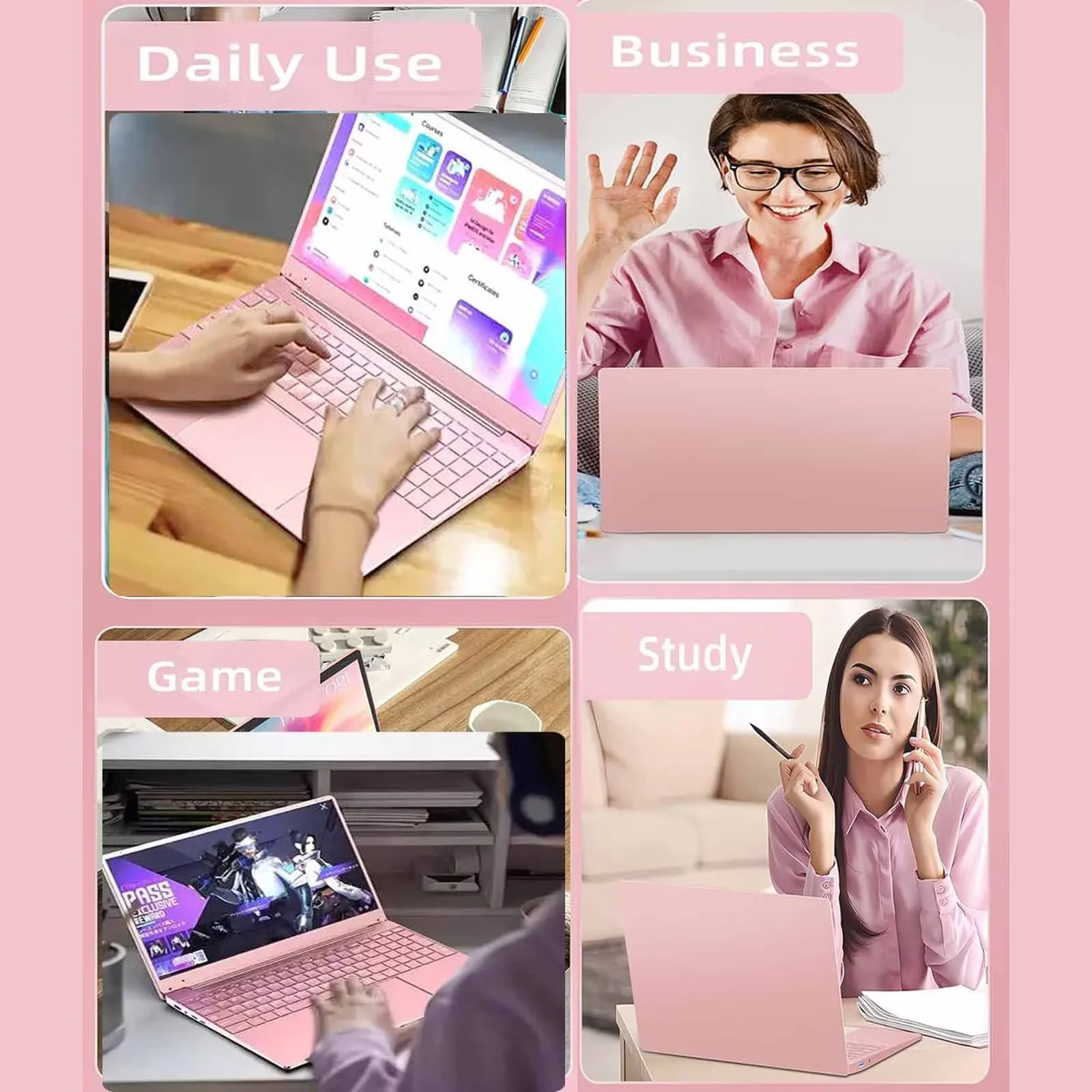 15.6" Business Laptop Computer Office 2024 Student Laptop Computer Windows 11 Pro 16GB RAM 512GB SSD 2.9 GHz Intel Celeron N5095 Backlit Keyboard WiFi 5 BT 5.0 conference camera - Image 7