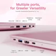 2025 Newest Laptop, 15.6-Inch FHD Display Laptop with Intel Quad Core-12th N100(Up to 3.4GHz), 16GB RAM 1TB ROM Business Laptop Computer, Fingerprint, Type C, Windows 11 Home(pink) - Image 3
