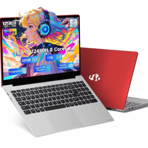 15.6" IPS-FHD-Laptop Gaming laptop Intel i5-12450H 8 Cores 32GB RAM 1TB SSD (Beat i7-11800H, Up to 4.4 GHz) 100W Type-C Fingerprint Backlit Keyboard WiFi 6 Numpad Win 11