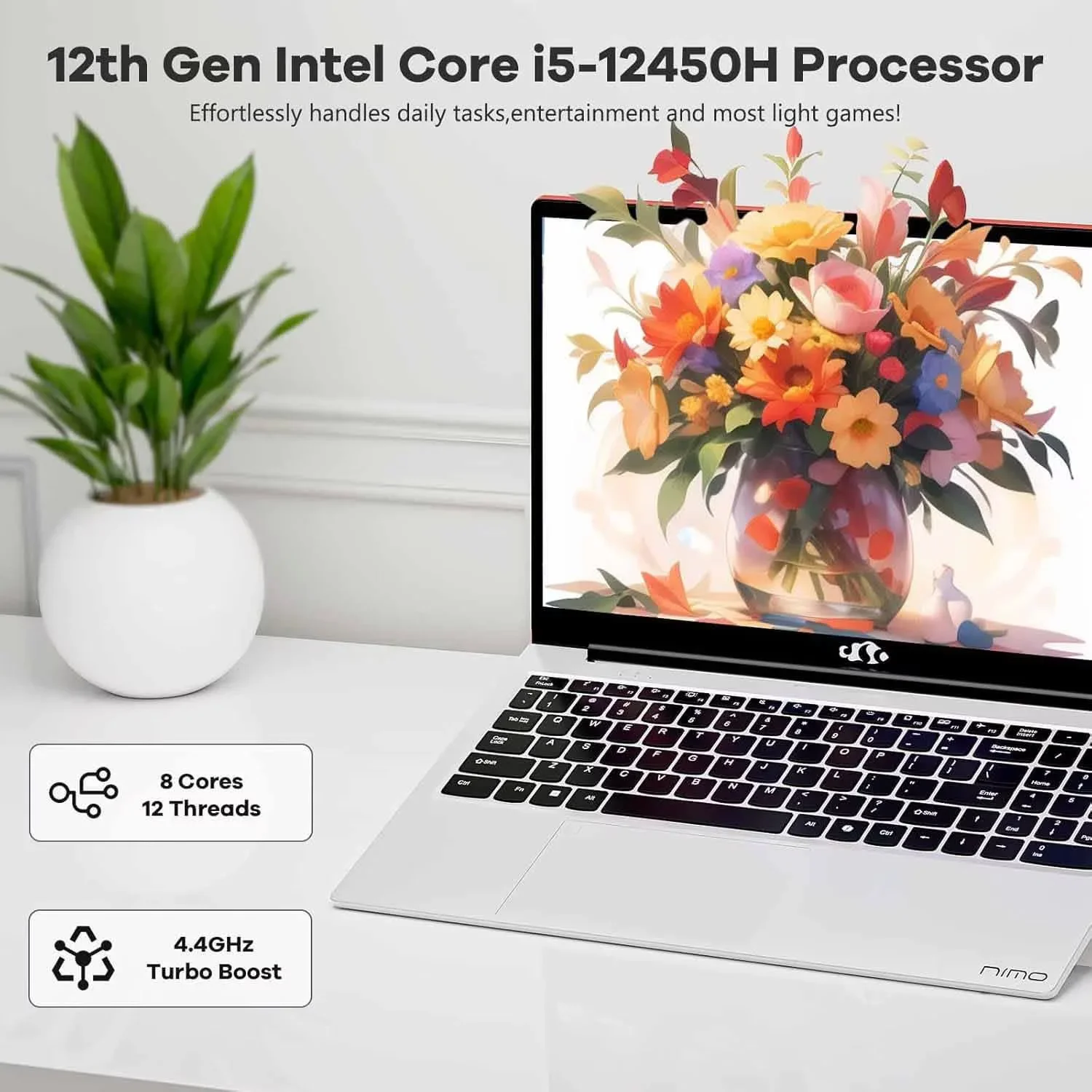 15.6" IPS-FHD-Laptop Gaming laptop Intel i5-12450H 8 Cores 32GB RAM 1TB SSD (Beat i7-11800H, Up to 4.4 GHz) 100W Type-C Fingerprint Backlit Keyboard WiFi 6 Numpad Win 11 - Image 2